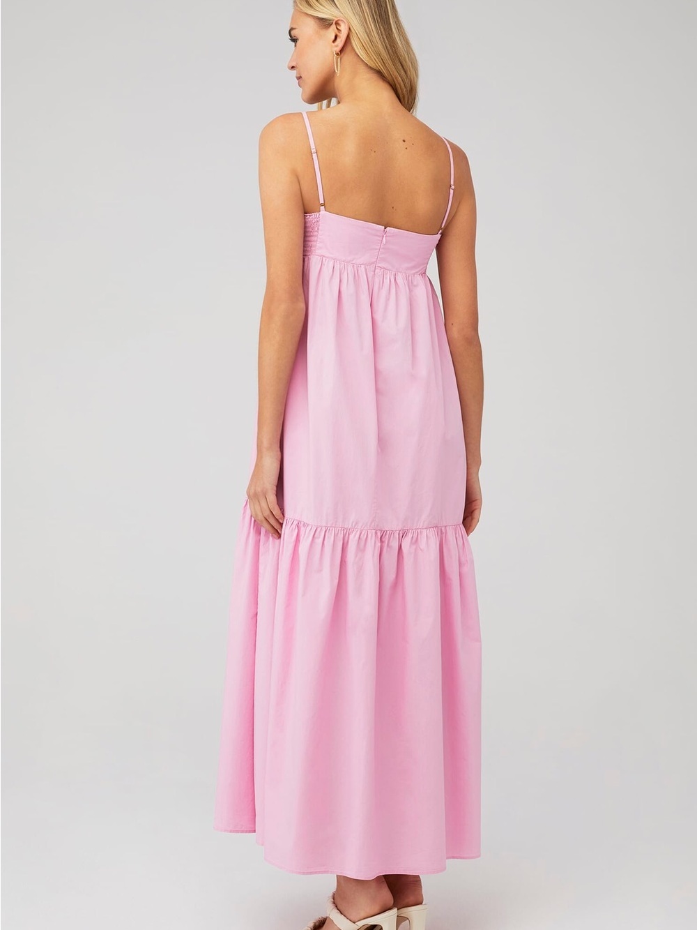 Amanda Uprichard Sima Pink Tiered Maxi Dress Women's Size M - Picture 3 of 8